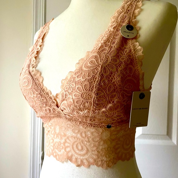 Lucky Brand long-line bralette in peach - Picture 2 of 11